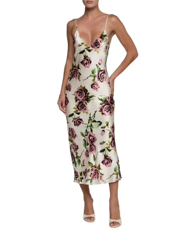 L 'Agence Seridie Silk Floral Slip Dress