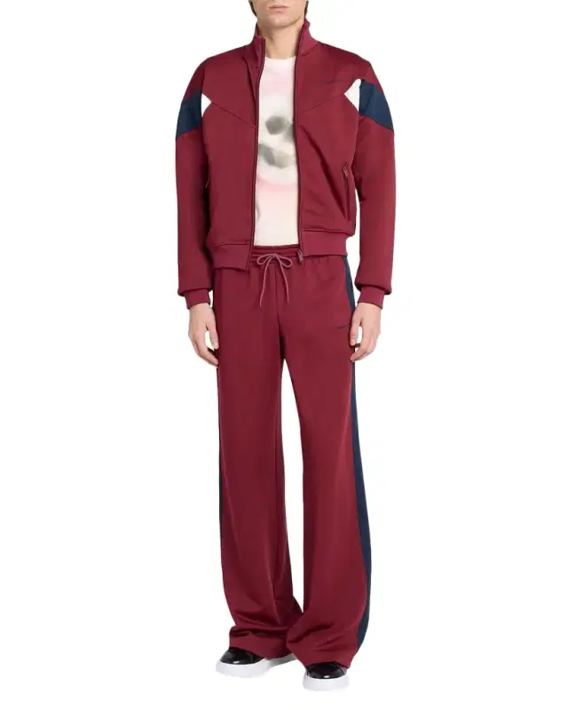 McQueen Men 's Technical Loopback Wide Leg Track Pants