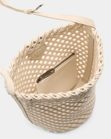 Brunello Cucinelli Monili-Trim Cotton Net Crossbody Pouch Bag | Thumbnail 3 Brunello Cucinelli Monili-Trim Cotton Net Crossbody Pouch Bag | Thumbnail 3