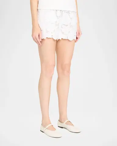 L'AGENCE Laina Eyelet Mini Shorts | Thumbnail 3 L'AGENCE Laina Eyelet Mini Shorts | Thumbnail 3
