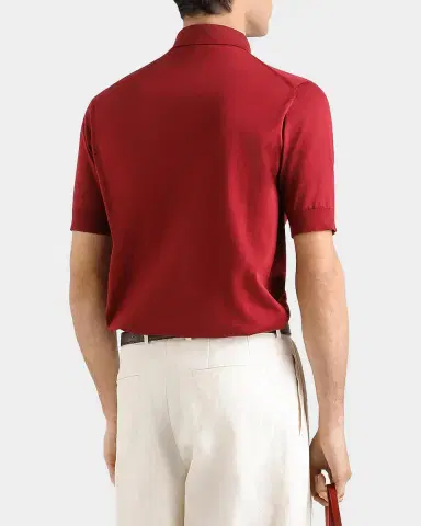 Dolce & Gabbana Men's Silk Knit Short-Sleeve Polo Sweater | Thumbnail 3 Dolce & Gabbana Men's Silk Knit Short-Sleeve Polo Sweater | Thumbnail 3