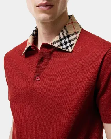 Burberry Men's Evan Check-Collar Cotton Polo Shirt | Thumbnail 2 Burberry Men's Evan Check-Collar Cotton Polo Shirt | Thumbnail 2
