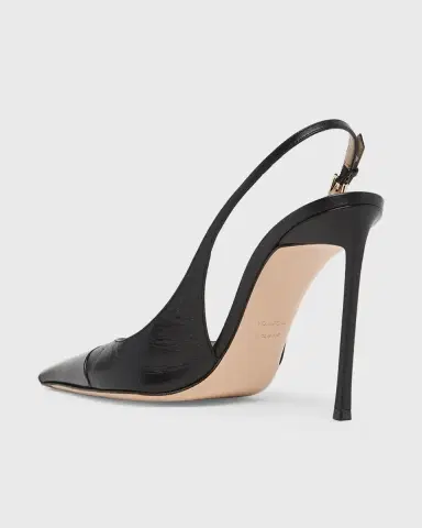Tom Ford 85mm Shiny Kid Leather Slingback Pumps | Thumbnail 3