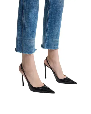 Tom Ford 85mm Shiny Kid Leather Slingback Pumps | Thumbnail 1
