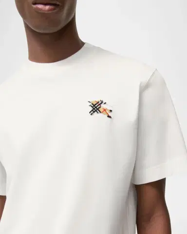 Burberry Men's Seth Slim-Fit Check EKD Cotton T-Shirt | Thumbnail 2