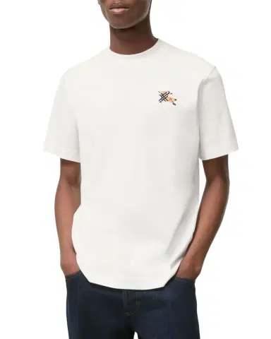 Burberry Men's Seth Slim-Fit Check EKD Cotton T-Shirt | Thumbnail 1