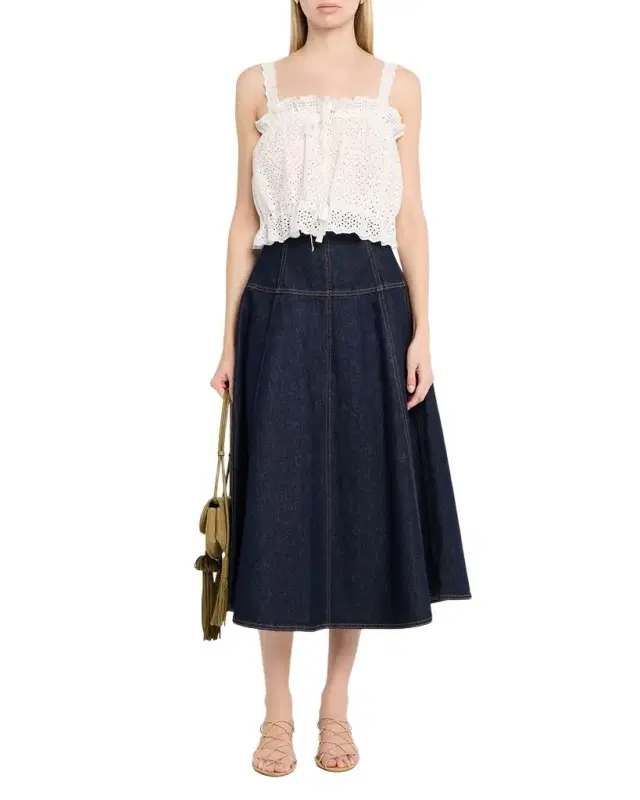 Isola Embroidered Eyelet Cotton Top