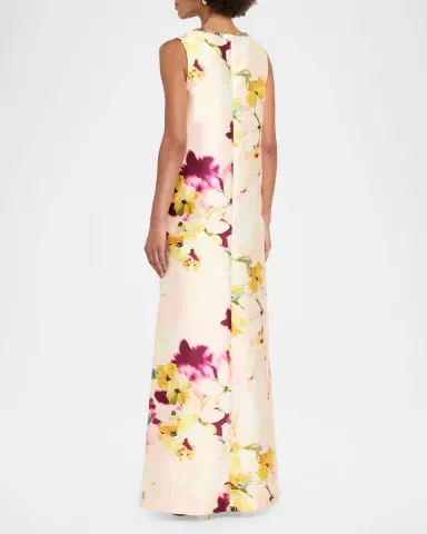 Aidan Mattox Crystal-Embellished Floral Mikado Gown | Thumbnail 2 Aidan Mattox Crystal-Embellished Floral Mikado Gown | Thumbnail 2