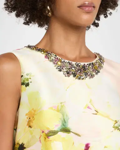 Aidan Mattox Crystal-Embellished Floral Mikado Gown | Thumbnail 4 Aidan Mattox Crystal-Embellished Floral Mikado Gown | Thumbnail 4