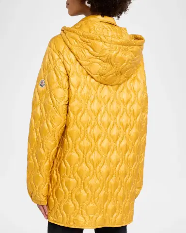Moncler Balette Geometric Quilted Mid-Length Down Jacket | Thumbnail 2 Moncler Balette Geometric Quilted Mid-Length Down Jacket | Thumbnail 2
