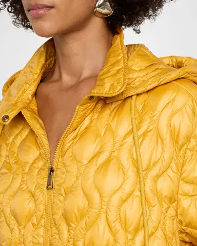 Moncler Balette Geometric Quilted Mid-Length Down Jacket | Thumbnail 4 Moncler Balette Geometric Quilted Mid-Length Down Jacket | Thumbnail 4