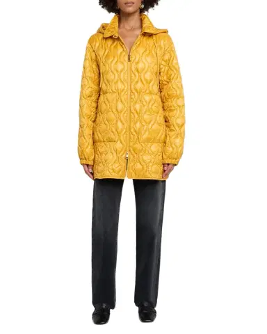 Moncler Balette Geometric Quilted Mid-Length Down Jacket | Thumbnail 1 Moncler Balette Geometric Quilted Mid-Length Down Jacket | Thumbnail 1