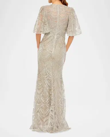Mac Duggal Sequin-Embellished Column Gown | Thumbnail 2 Mac Duggal Sequin-Embellished Column Gown | Thumbnail 2