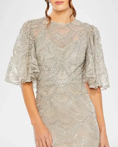 Mac Duggal Sequin-Embellished Column Gown | Thumbnail 3 Mac Duggal Sequin-Embellished Column Gown | Thumbnail 3
