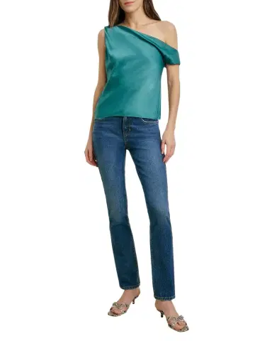 Favorite Daughter The Side Note One-Shoulder Satin Top | Thumbnail 1 Favorite Daughter The Side Note One-Shoulder Satin Top | Thumbnail 1