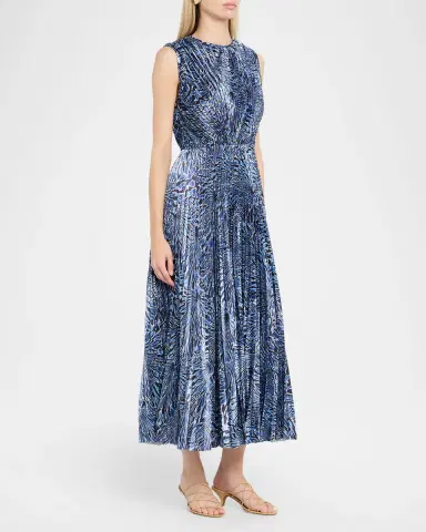 Ulla Johnson Malin Pleated Satin Midi Dress | Thumbnail 3 Ulla Johnson Malin Pleated Satin Midi Dress | Thumbnail 3