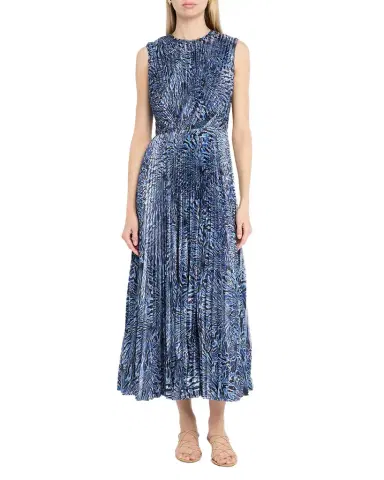 Ulla Johnson Malin Pleated Satin Midi Dress | Thumbnail 1 Ulla Johnson Malin Pleated Satin Midi Dress | Thumbnail 1