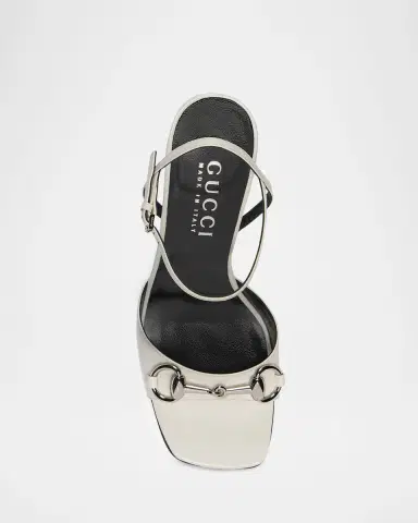 Gucci 85mm Signora Patent Leather Sandals with Horsebit | Thumbnail 4 Gucci 85mm Signora Patent Leather Sandals with Horsebit | Thumbnail 4