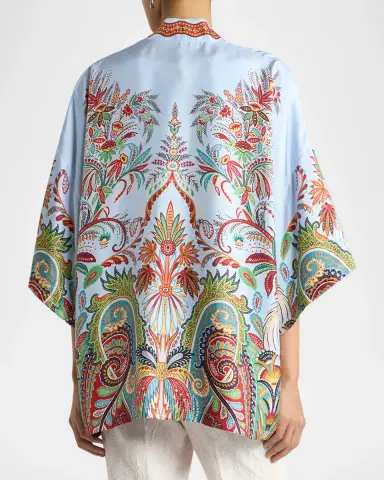 Etro Kesa Multicolor Silk Kaftan Jacket | Thumbnail 2 Etro Kesa Multicolor Silk Kaftan Jacket | Thumbnail 2