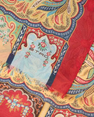Etro Parrot & Paisley Modal-Cashmere Scarf | Thumbnail 2