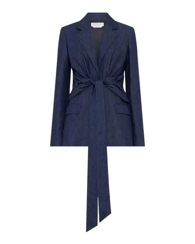 Gabriela Hearst Grant Knotted Denim Blazer