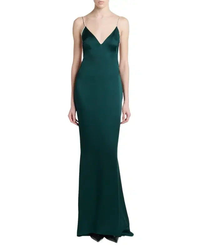 TOM FORD Metallic-Trim Open-Back Evening Gown