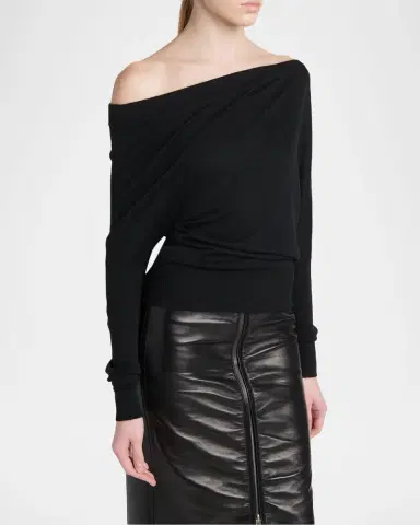 TOM FORD Boutique Wool-Silk Off-Shoulder Sweater | Thumbnail 3 TOM FORD Boutique Wool-Silk Off-Shoulder Sweater | Thumbnail 3