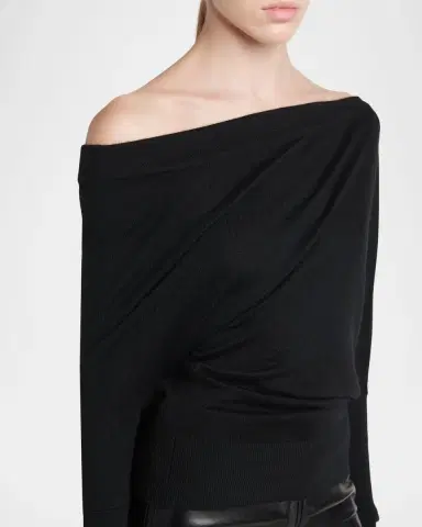 TOM FORD Boutique Wool-Silk Off-Shoulder Sweater | Thumbnail 4 TOM FORD Boutique Wool-Silk Off-Shoulder Sweater | Thumbnail 4