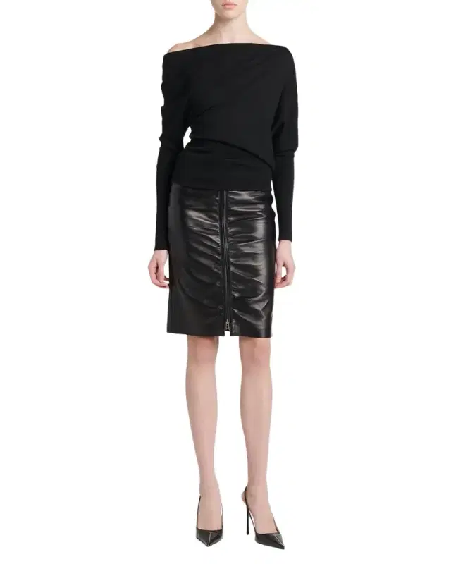 TOM FORD Boutique Wool-Silk Off-Shoulder Sweater