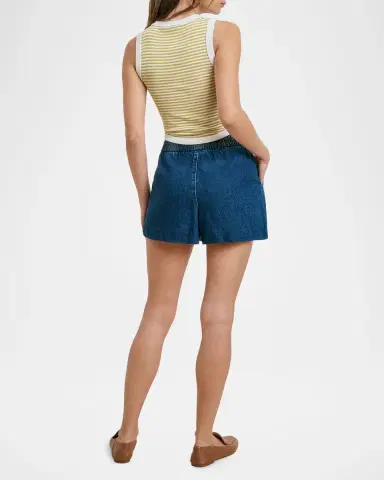 Favorite Daughter The Malibu Pull-On Cotton Denim Shorts | Thumbnail 2 Favorite Daughter The Malibu Pull-On Cotton Denim Shorts | Thumbnail 2