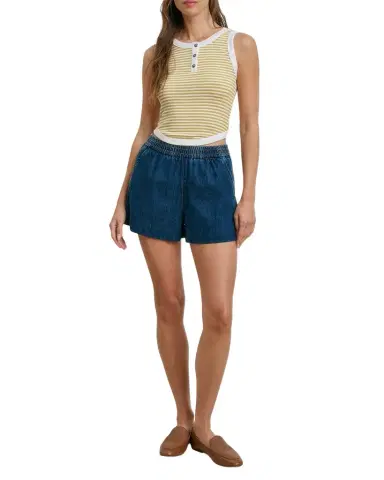 Favorite Daughter The Malibu Pull-On Cotton Denim Shorts | Thumbnail 1 Favorite Daughter The Malibu Pull-On Cotton Denim Shorts | Thumbnail 1