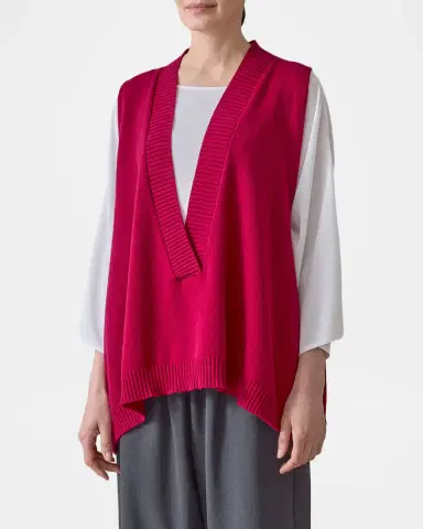Eskandar Cashmere A-Line Sleeveless Deep V-Neck Sweater | Thumbnail 3 Eskandar Cashmere A-Line Sleeveless Deep V-Neck Sweater | Thumbnail 3