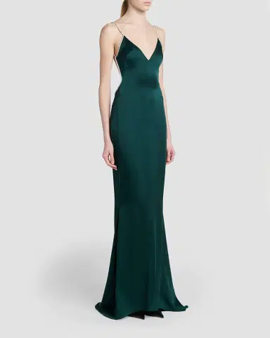 Tom Ford Crystal-Trim Backless Satin Mermaid Gown | Thumbnail 3