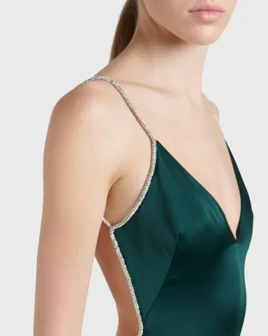 Tom Ford Crystal-Trim Backless Satin Mermaid Gown | Thumbnail 4
