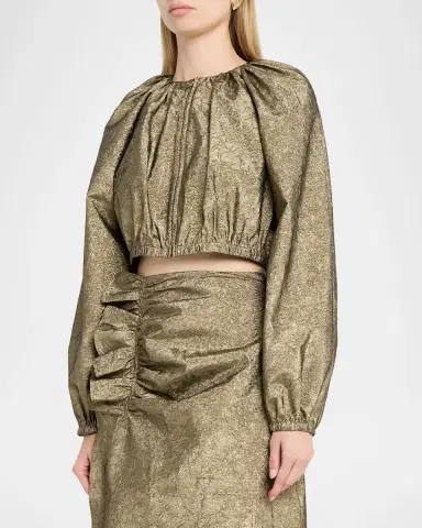 Ulla Johnson Orielle Metallic Taffeta Bomber Jacket | Thumbnail 3 Ulla Johnson Orielle Metallic Taffeta Bomber Jacket | Thumbnail 3