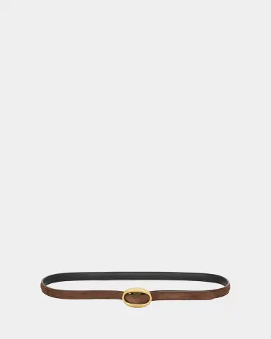 Saint Laurent Oval Buckle Thin Suede Belt | Thumbnail 2 Saint Laurent Oval Buckle Thin Suede Belt | Thumbnail 2