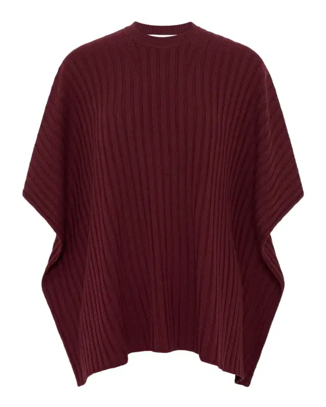 Gabriela Hearst Baron Wool-Cashmere Knit Cropped Poncho