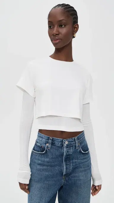 AGOLDE Romily Tee White Ash L | Thumbnail 2