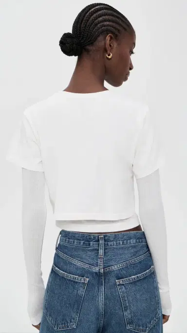 AGOLDE Romily Tee White Ash L | Thumbnail 3