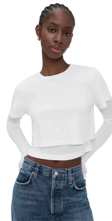 AGOLDE Romily Tee White Ash L | Thumbnail 1