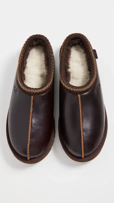 UGG Tasman Regen Leather Slippers Ironwood | Thumbnail 4