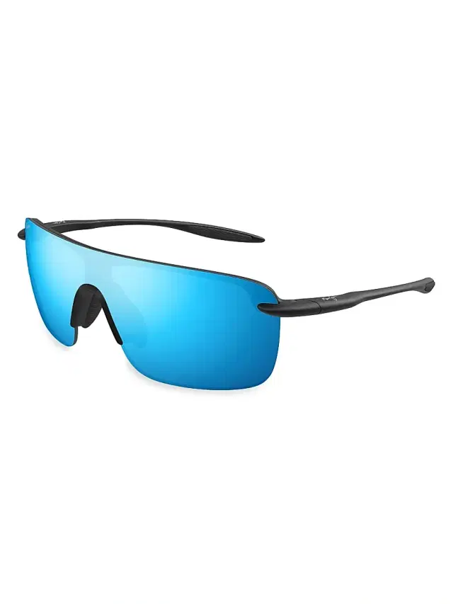Men's Ekolu Palulu 99MM Shield Sunglasses - Black Blue