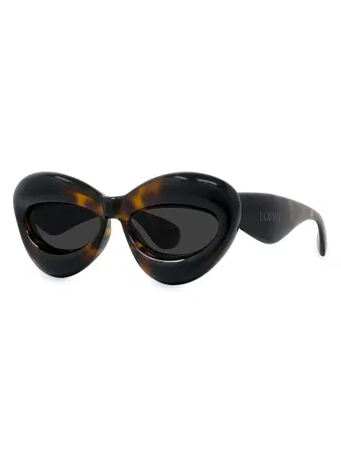 Loewe Men's 55MM Inflated Cat-Eye Sunglasses - Dark Havana Smoke | Thumbnail 2