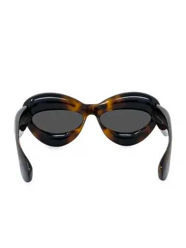 Loewe Men's 55MM Inflated Cat-Eye Sunglasses - Dark Havana Smoke | Thumbnail 5