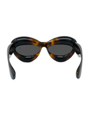 Loewe Men's 55MM Inflated Cat-Eye Sunglasses - Dark Havana Smoke | Thumbnail 6