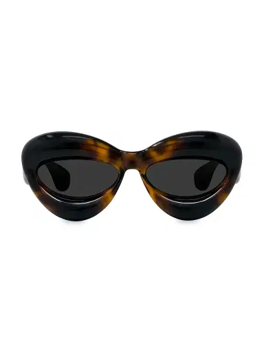 Loewe Men's 55MM Inflated Cat-Eye Sunglasses - Dark Havana Smoke | Thumbnail 1