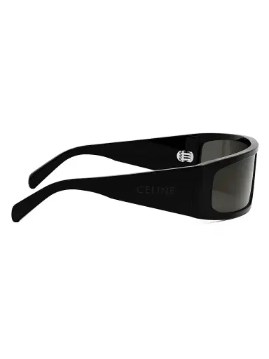 Celine Men's Bold 3 Dots 69MM Mask Sunglasses - Shiny Black Smoke | Thumbnail 8 Celine Men's Bold 3 Dots 69MM Mask Sunglasses - Shiny Black Smoke | Thumbnail 8