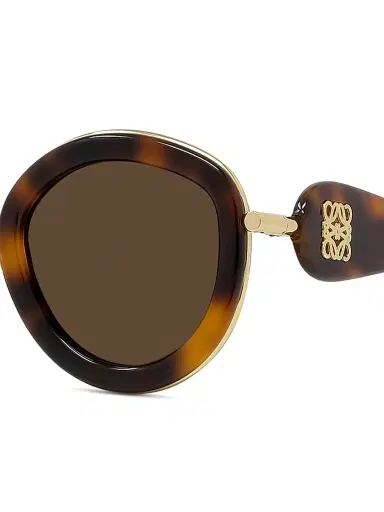 Loewe Men's Metal Round 49MM Sunglasses - Dark Havana Green | Thumbnail 3