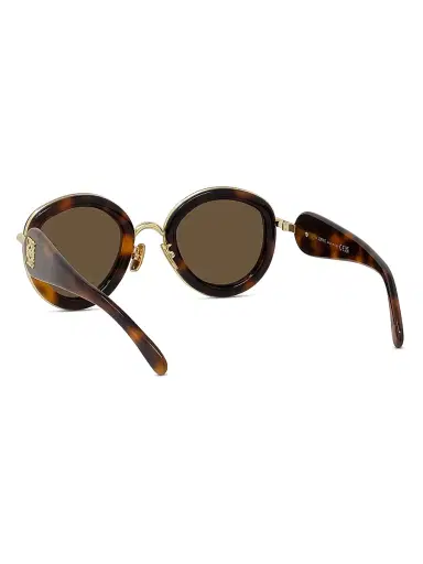 Loewe Men's Metal Round 49MM Sunglasses - Dark Havana Green | Thumbnail 5