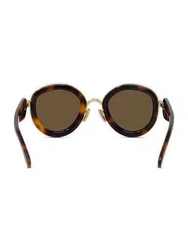 Loewe Men's Metal Round 49MM Sunglasses - Dark Havana Green | Thumbnail 6